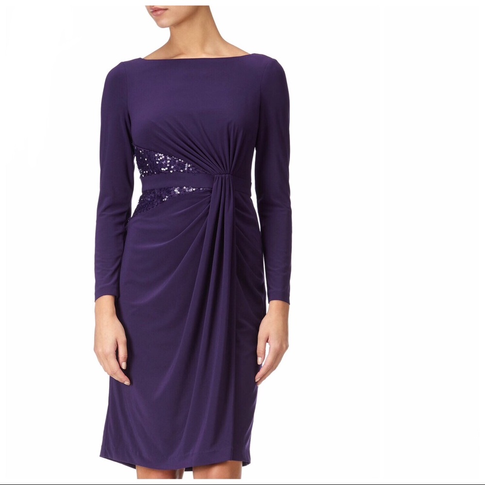 🔥🔥Adriana Papell Deep Purple Sequined Jersey